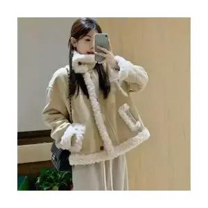 여자 레더 가죽 자켓 털 일체형 코트 겨울 싱글 차이나 넥 워머 SPO마켓4