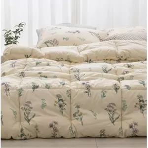 플라워 패턴 순면 퀸 이불세트 예단 혼수 화사한 침구 더블침대 워싱광목 배게커버 포근한