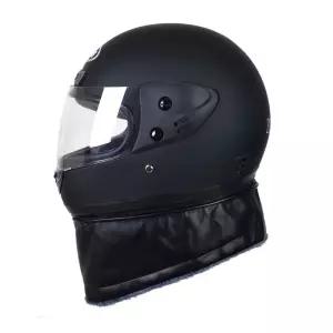 오토바이 겨울 헬멧 따뜻한 클래식 블랙 스쿠터 헬멧-매트 방한용 풀페이스