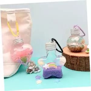 워터볼 키링 만들기 세트 별모양 하트모양 둥근모양 글리터 액체 핸드메이드 키트 휴대용 액세서리 제작 도