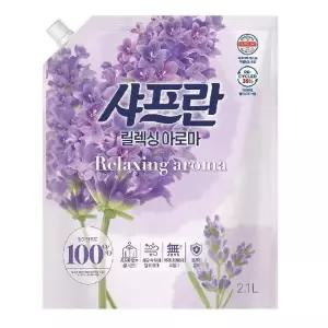 (로)[LG생활건강]샤프란 구연산 섬유유연제 캡리필 2.1L*6개(핑크센세이션,릴렉싱아로마,코튼앤크림 택1)