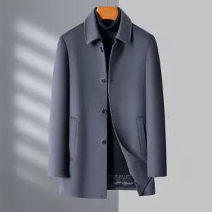 남자코트 탈부착 겨울 내피 럭셔리 고품질 모직 캐시미어 코트 구스다운 심쿵마켓