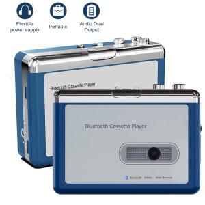 APC 휴대용 블루투스 카세트 플레이어 테이프 플레이어 출력 헤드폰/스피커 워크맨