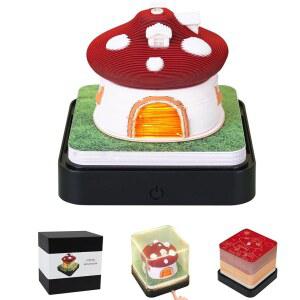 SIWEME 3D 아트 캘린더 메모 패드 2026, 가벼운 DIY 종이 조각 노트 데스크톱 장식이 포함된 찢어짐 타임피스 버섯 선물