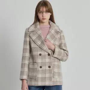 [르오트(LeOT)] 분위기있는 소프트 헤어리 울 블렌딩 체크코트-사이즈 55~88다양