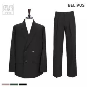 빌리버스 남자 수트 더블 블레이저 정장 세미와이드 슬랙스 셋업 BIT168