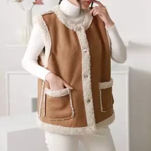 [유야]여성 무스탕 양털 뽀글이 조끼 베스트 -FVE0053- 가을 겨울