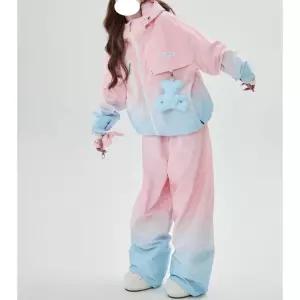 핑크스키복세트 여성보드복세트 방수 방풍 여자보드복