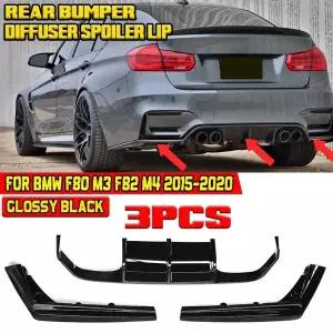 3x 자동차 후면 범퍼 립 디퓨저 스포일러 사이드 스플리터 앞치마 플랩 BMW F80 M3 F82 M4 2015-2020 섀시
