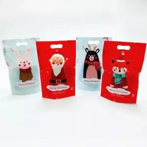크리스마스포장 손잡이지퍼백 50P 비닐 선물포장 봉투