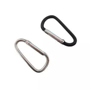 등산 낚시 캠핑 다용도 카라비너 5호 D형 실버 블랙 고강도카라비너