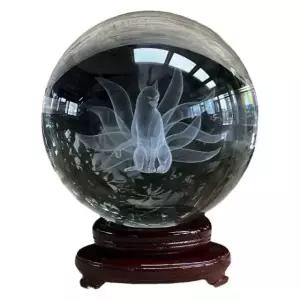 신비로운 구미호 수정구슬 개업선물 장식 유리구슬 중간 8cm