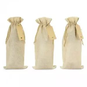 [골드스마일]삼베 소재 와인병 포장 토트백 선물용 황마 와인 가방