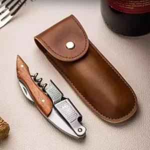 [골드스마일]원목 와인 코르크 가죽 케이스