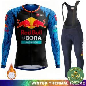 써멀 저지 사이클링 레드불 스포츠웨어 세트 플리스 겨울 남성 의류 남성복 남성 정장 자전거 산악 자전거