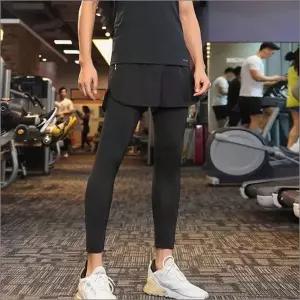 헬스 하의 레깅스반바지 운동복 남자 일체형 레이어드