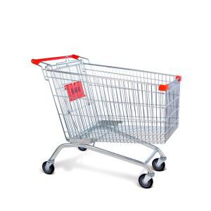 대형 마트 쇼핑 손잡이 210L 쇼핑카트 싱글휠 옐로우 플라스틱 미니 푸쉬형 프로