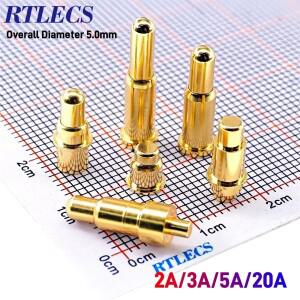 용수철 장착 포고 핀 DIP SMD 나사 마운트 전체 직경 OD5.0 MM 고전류 2A 3A 5A 금도금 1 5 20 100 피스