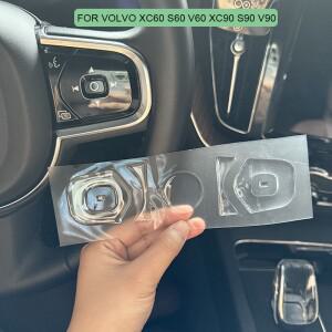 볼보 호환 XC60 S90 V90 S60 V60 차량 내부 스티어링 휠 버튼 장식 스티커 투명