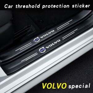 탄소 섬유 자동차 스티커 볼보 호환 RDESIGN S60 S90 XC40 AWD 액세서리 문 임계 값 방수