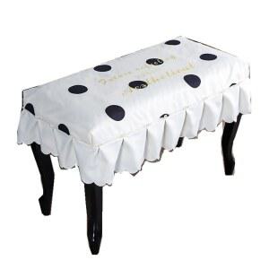 일러스트 캐릭터 피아노 1 발레리나 덮개 흑백 감성 58x38 스툴 패브릭 의자