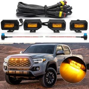 센터 그릴 12V LED 소형 노란색 조명 튜닝 Carabiner 2020 Toyota Tacoma TRD 오프로드  라이트 재스민