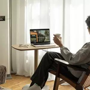 새들 가죽 리프팅 테이블 사각 거실 모던 발코니 사이드