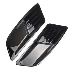 1쌍  된 자동차 공기 흐름 통풍구 피아노 블랙 ABS 소재 엔진 후드 스티커 장식 콘센트 커버 차량 환기