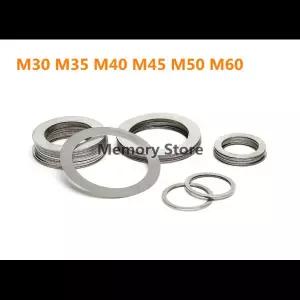 10pcs M30 M35 M40 M45 M50 M60 스테인레스 스틸 플랫 와셔 초박형 켓 초박형 심 두께 0.1 0.2 0.3 0.5 1mm