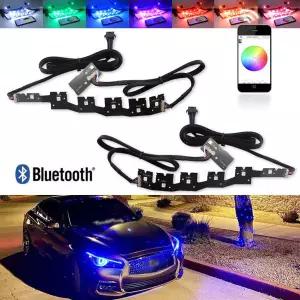 멀티 컬러 변경 RGB LED 헤드라이트 각도 아이 헤일로 링 키트 인피니티 Q50 용