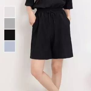 [하프클럽/]걸스 매력적인 플리츠 패브릭스판 훌륭한 모던 고무줄 하프팬츠