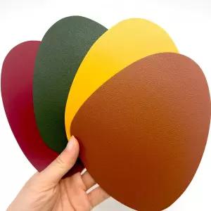 컵받침 티코스터 양면 컬러 가죽 3p