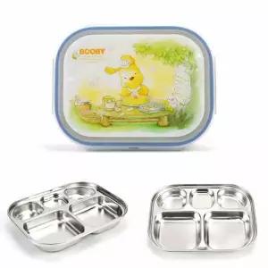 스텐 PH45DC89 304 유치원 어린이 식판 도시락 11호 뚜껑포함