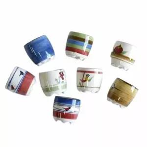 도쿠리술잔 SJ52AS97 도자기술잔 오색 도자기 소주잔 8P