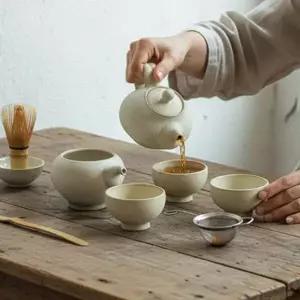 이천도자기 JT77NF95 매트 유백유 3인 다기세트 전통찻잔 다기잔 다도
