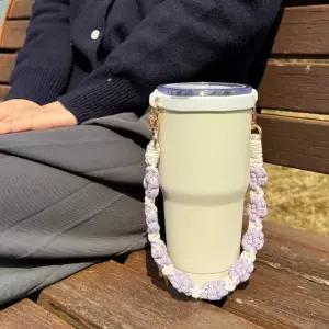 텀꾸 SL01UL53 플라워 텀블러 스트랩 홀더 퍼플