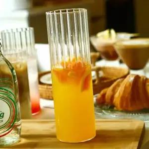 2p IX64UT74 플리츠유리컵 내열유리잔 음료잔 얼음컵 주스컵