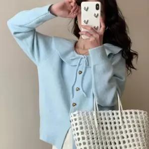 Rly 여자 케이프 니트 가디건 겨울 데일리 여리핏 아