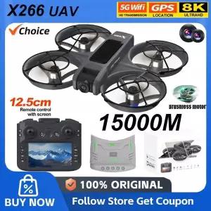 NEW X266 드론 8K WIFI GPS 전문가용 HD 항공 촬영 원격 조종 항공기 HD 듀얼 카메라 쿼드콥터 UAV 남자아