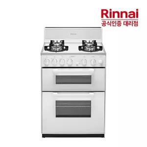 린나이 4구 가스 오븐레인지 RSF-BM84CW 스노위화이트 참숯코팅 무수그릴