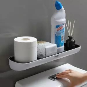 [골드스마일]무타공 욕실 변기 일자 선반 블랙 다용도 수납 정리대