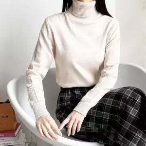 [하프클럽/]심플 데일리걸스 소프트터치 모던 하이넥 풀슬리브 울탑