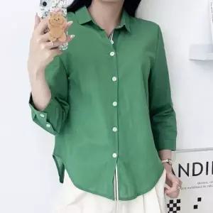 [하프클럽/]시즌 깔끔 심플 레이디 내추럴원단 8부 데일리 톱셔츠탑