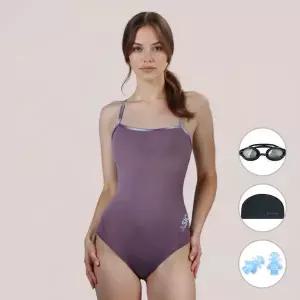 [하프클럽/베이직 엘르] 여성 삼각 더블 X백 로고 실내수영복 BEF-Z104P