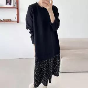 [하프클럽/셀러허브_여성트랜드패션]빅사이즈 512 레이어잔꽃셔링원피스 DBS