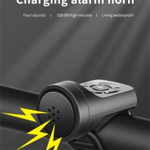 APC USB 충전식 자전거 전기 벨 오토바이 경적 4 가지 모드 산악 사이클링 도난 방지 경보 액세서리