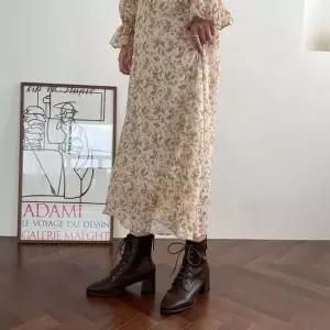 심플 키높이 레이스업 미들굽 뒷지퍼 통굽 워커힐 각