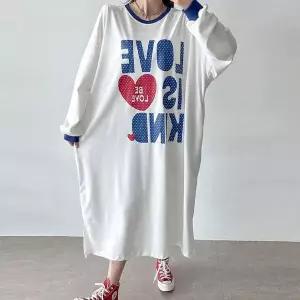 [하프클럽/셀러허브_여성트랜드패션]빅사이즈 512 도트러브오버핏원피스 DMA