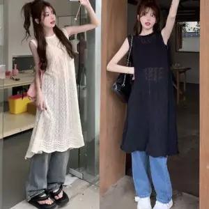 [하프클럽/]여성뒷트임 쉬어소재 짜임 레이어링 롱라인 스타일 베스트