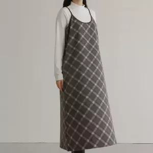 [하프클럽/] 체크나시레이어원피스 LYV738M511 빅사이즈